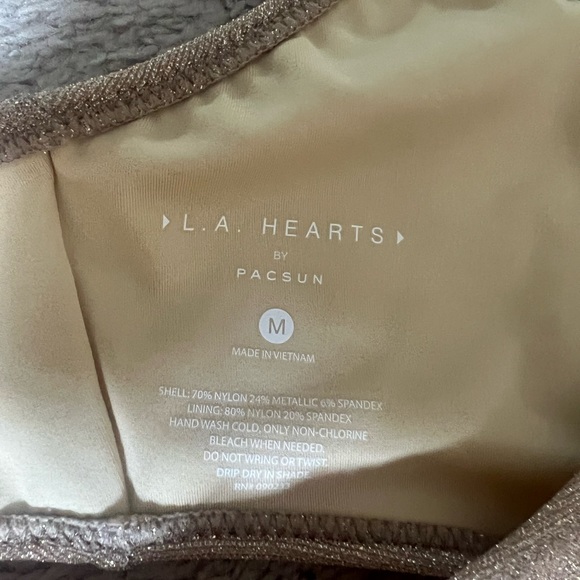 LA Hearts by Pacsun Gold California Lurex Bikini Top - Picture 9 of 9